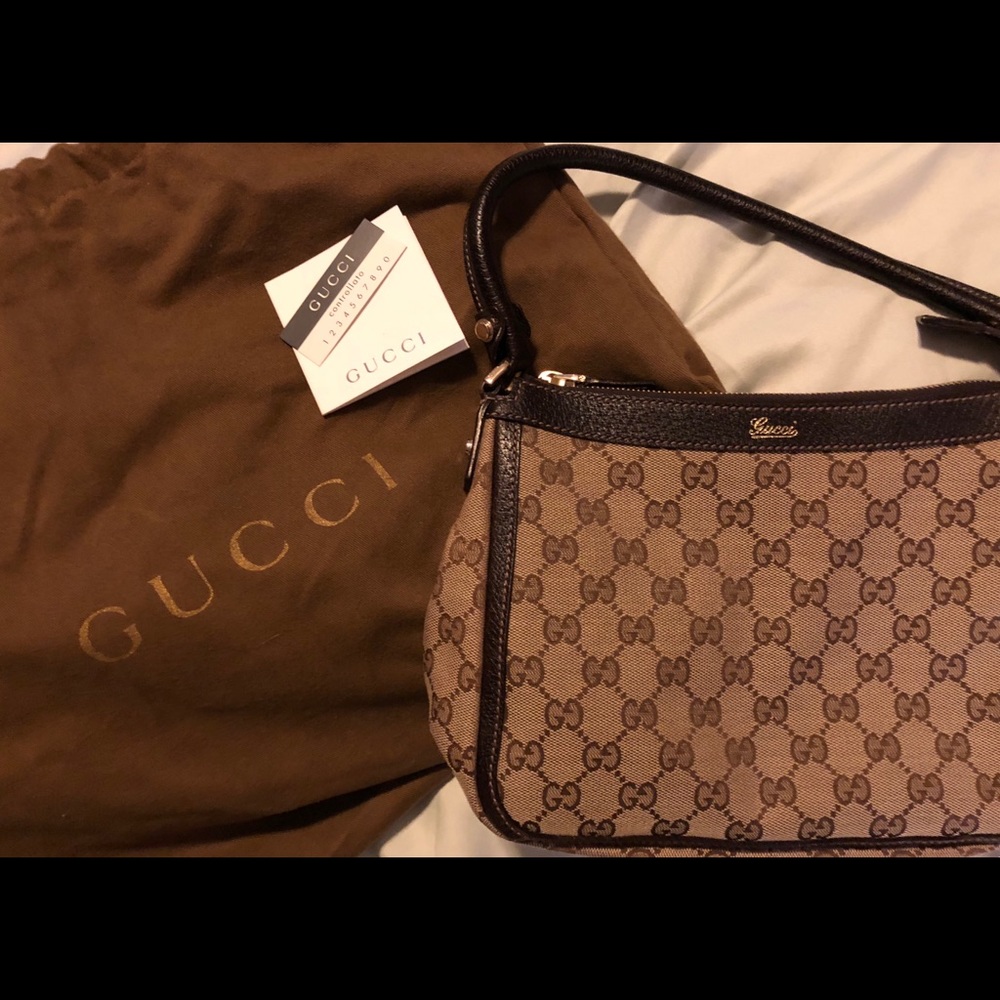 Authentic Gucci monogram shoulder bag